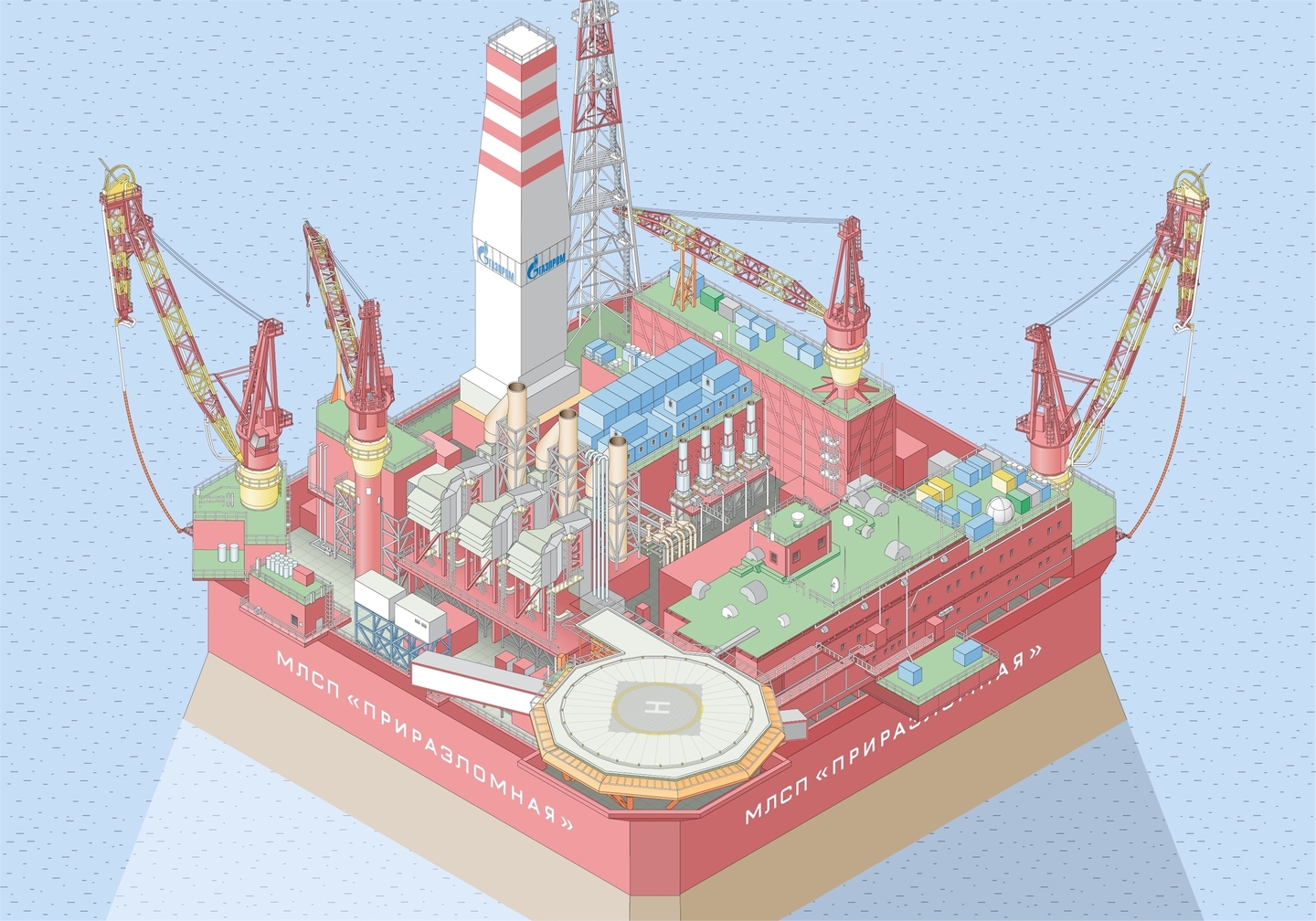 Интерактивная карта платформы «Приразломная» для компании «Газпромнефть», Лаборатория дизайна НИУ ВШЭ
