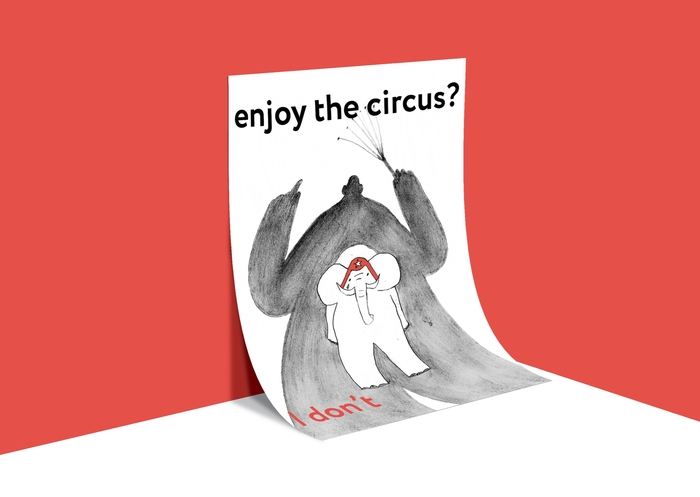 Серия плакатов, посвященная проблеме эксплуатации цирковых животных