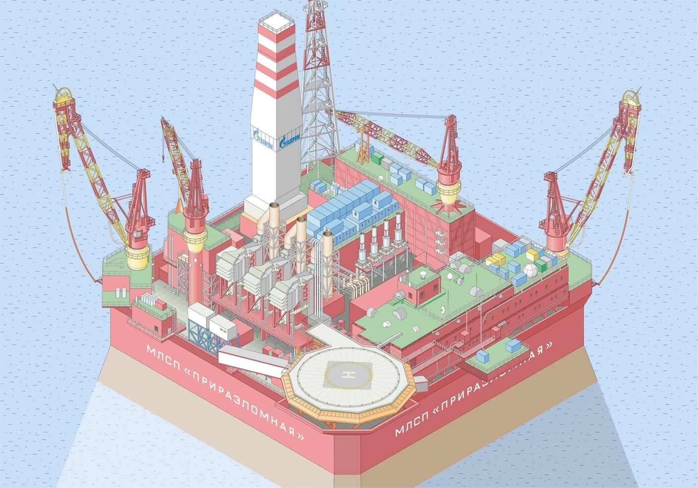 Интерактивная карта платформы «Приразломная» для компании «Газпромнефть» от Лаборатории дизайна НИУ ВШЭ - hsedesignlab.ru