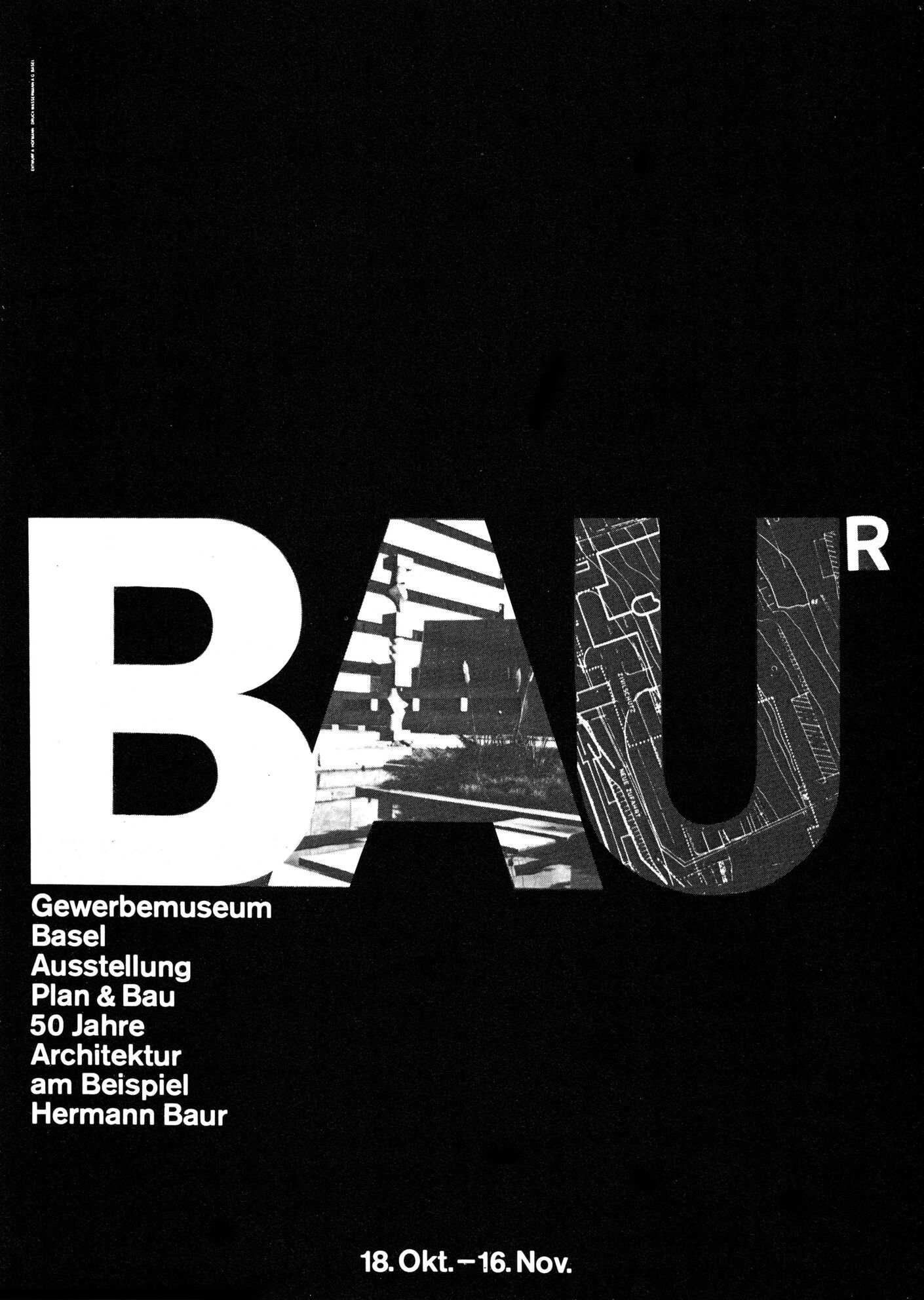 Плакат выставки Hermann Baur. 1977 год