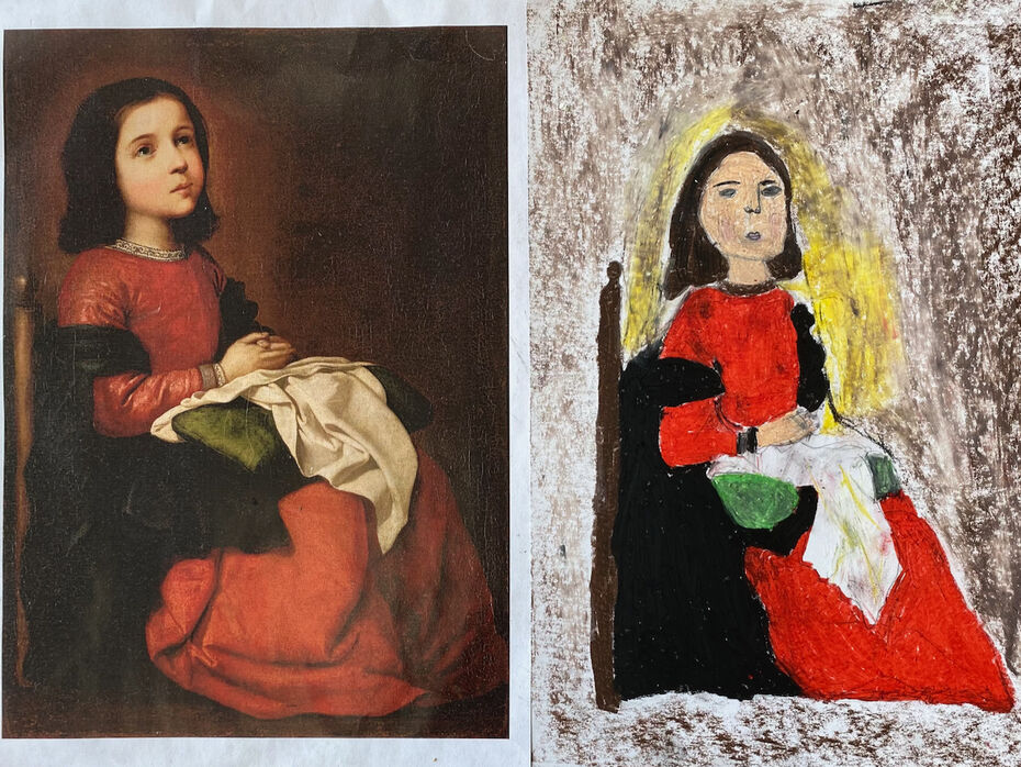 Стилизация работы Франсиско де Сурбаран «Дева Мария»