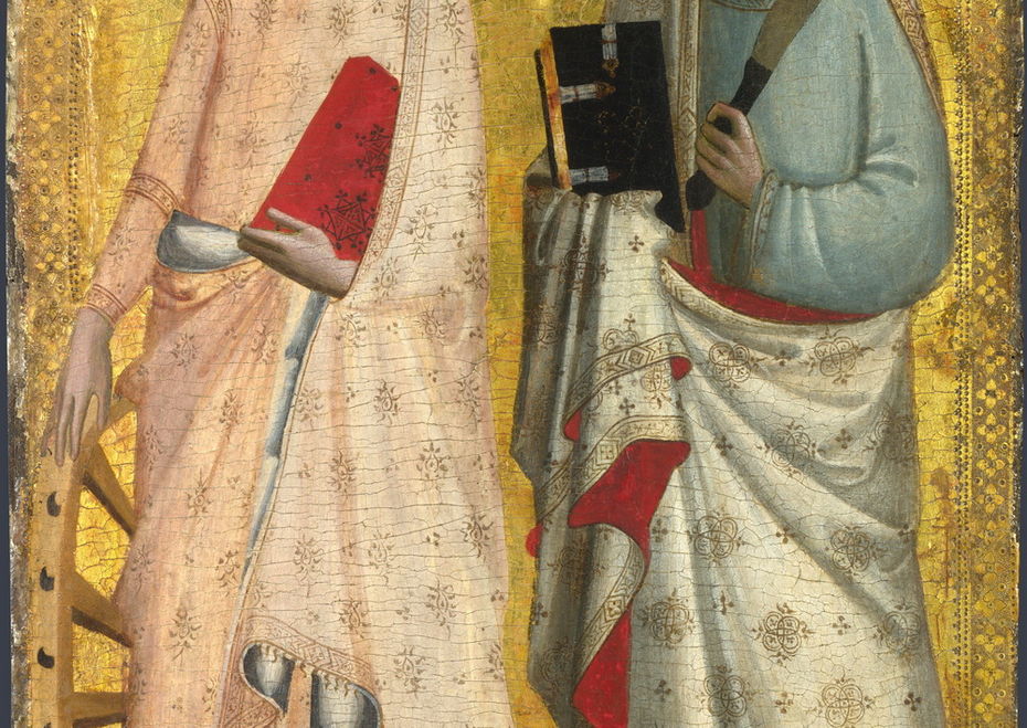«Св. Екатерина и св. Варфоломей», фрагмент разобранного алтаря. Аллегретто Нуци и Франческуччо Гисси, ок. 1350