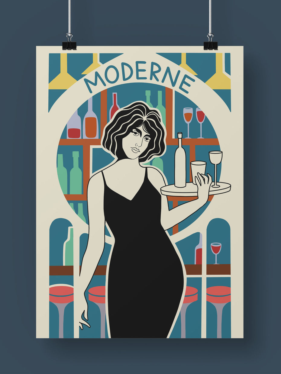 Ксения Баранова<br/>Постер для винного бара Moderne