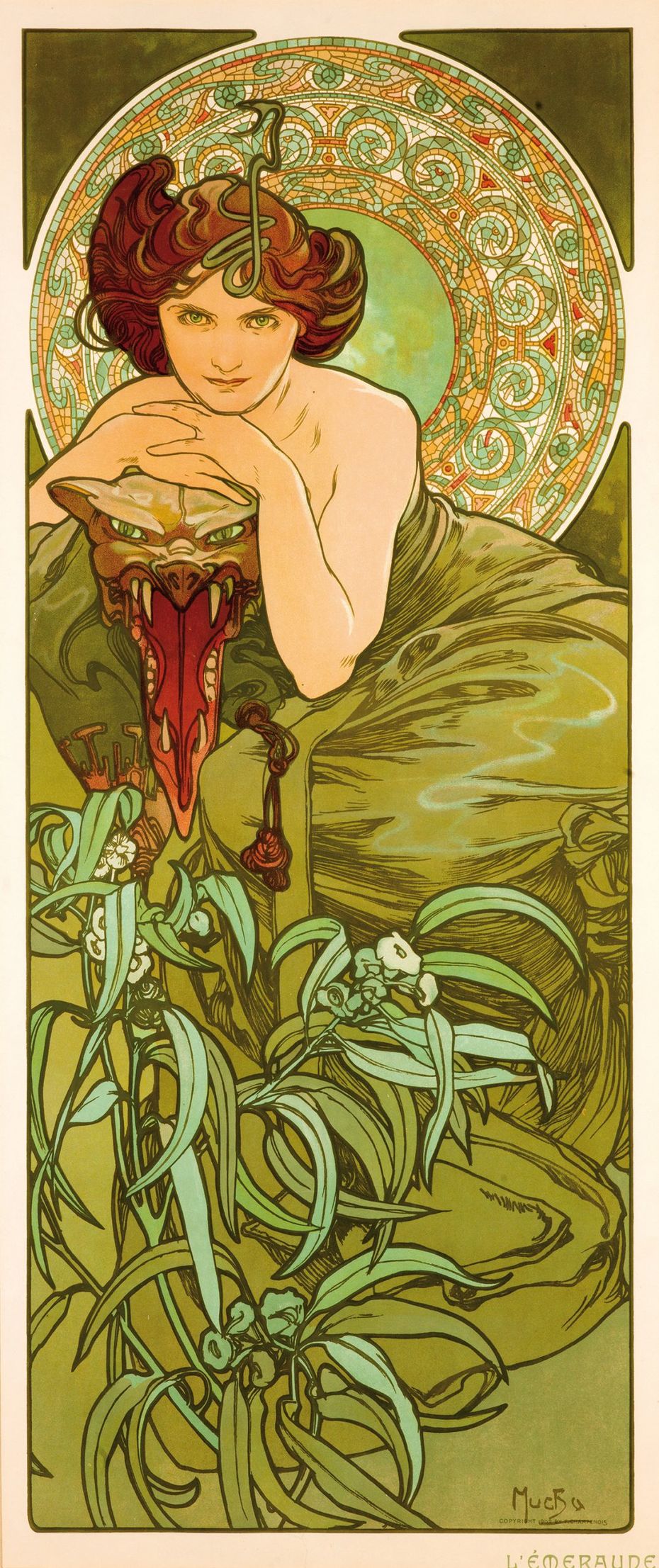 Плакат «Изумруд», из серии «Драгоценные камни», 1899, Альфонс Муха