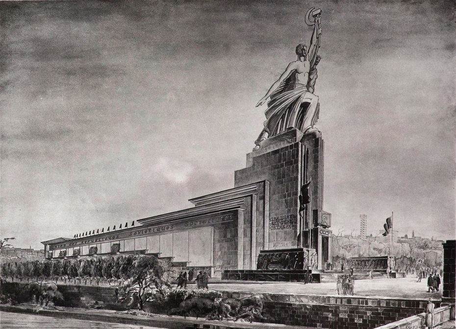 Ил. 8. Б. М. Иофан. Советский павильон на Всемирной выставке в Париже. Проект. 1936