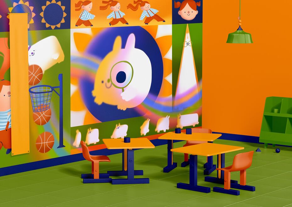 Екатерина Тертычная. Суперграфика для школы в Армавире